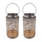 Snow Joe Bliss Outdoors Set of 2 Solar LED Lanterns w Berry Leaf Design  Hand Painted Finish BSL-312-BZ - alternate 1